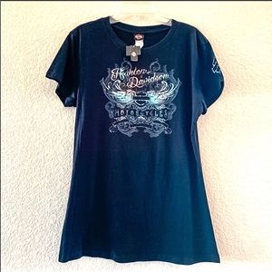 Black Harley Davidson Biker Motorcycle Malaysia Tee Shirt